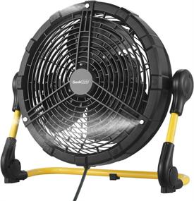 img 4 attached to 💨 Geek Aire Rechargeable Outdoor Misting Fan - Battery Operated, Portable High Velocity Metal Floor Fan with 15000mAh Detachable Battery & Misting Function - Perfect for Patio, Camping, and More - 12 inch
