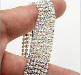 img 3 attached to 💎 Honbay 10 Yard Crystal Rhinestone Close Chain Trim Sewing Craft - 2.5mm Silver AB Color