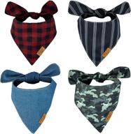 🐾 remy+roo dog bandanas - 4 pack: timeless set for unique dogs of all sizes logo