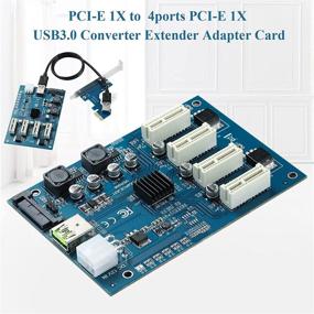 img 1 attached to 🔌 BEYIMEI PCI-E 1X to 4 Ports PCI Express 1X Riser Card, USB3.0 Converter Extender Adapter Card, M2 Expansion Card PCIe Port Multiplier for Ethereum Mining ETH