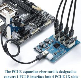 img 3 attached to 🔌 BEYIMEI PCI-E 1X to 4 Ports PCI Express 1X Riser Card, USB3.0 Converter Extender Adapter Card, M2 Expansion Card PCIe Port Multiplier for Ethereum Mining ETH