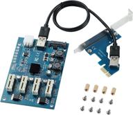 🔌 beyimei pci-e 1x to 4 ports pci express 1x riser card, usb3.0 converter extender adapter card, m2 expansion card pcie port multiplier for ethereum mining eth логотип