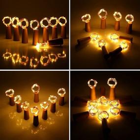 img 1 attached to 🍷 Wine Bottle Lights with Cork - KOLANDY 12 Pack 20 LED Fairy Mini String Lights - Battery Operated Decorative Lighting for DIY, Parties, Weddings, and Holidays (Warm White)