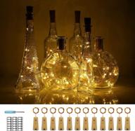 🍷 wine bottle lights with cork - kolandy 12 pack 20 led fairy mini string lights - battery operated decorative lighting for diy, parties, weddings, and holidays (warm white) логотип