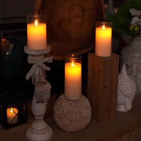 img 3 attached to 🕯️ Homemory Flickering Flameless Candles: Ivory White Set of 3 with Remote Control and Timer