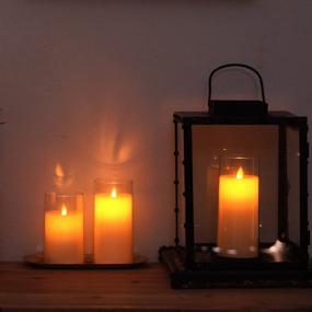 img 1 attached to 🕯️ Homemory Flickering Flameless Candles: Ivory White Set of 3 with Remote Control and Timer