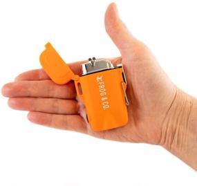 img 3 attached to Tough Tesla Lighter 2.0: Waterproof Windproof Flameless Dual Arc Plasma USB Rechargeable Electric with Built-in Flashlight - Orange