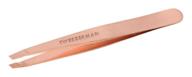 🌹 rose gold slant tweezer by tweezerman logo