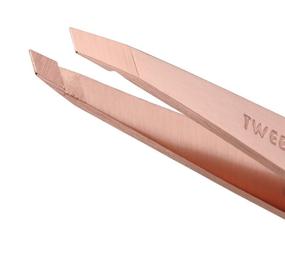 img 2 attached to 🌹 Rose Gold Slant Tweezer by Tweezerman