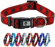 🐶 festive christmas dog collar: geometric camo plaid pattern, colorful & soft for small, medium, and large dogs logo