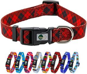 img 4 attached to 🐶 Festive Christmas Dog Collar: Geometric Camo Plaid Pattern, Colorful & Soft for Small, Medium, and Large Dogs