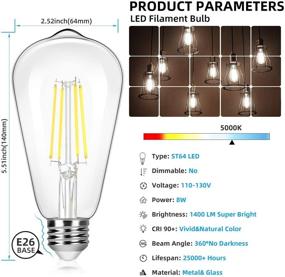 img 3 attached to 💡 High Performance 1400 Lumens Daylight Filament Non Dimmable Bulb