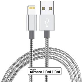 img 3 attached to 🔌 IDiSON 4Pack Lightning Cable Braided Nylon Fast Charger - MFi Certified, Compatible with iPhone X XR XS MAX 8 Plus 7 6s 5s 5c Air iPad Mini iPod (Gray White)