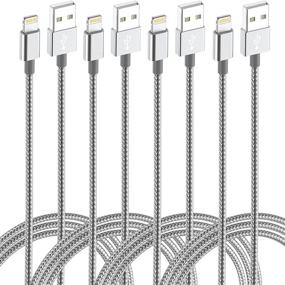 img 4 attached to 🔌 IDiSON 4Pack Lightning Cable Braided Nylon Fast Charger - MFi Certified, Compatible with iPhone X XR XS MAX 8 Plus 7 6s 5s 5c Air iPad Mini iPod (Gray White)