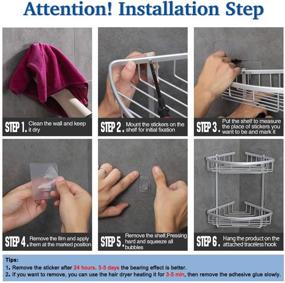 img 1 attached to 🛁 Convenient and Durable TRUSTLIFE Corner Shower Caddy: Wall Mounted Aluminum Storage Rack for Bathroom, Toilet, Kitchen and Dorm - 2 Tier Silver Design