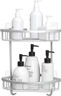 🛁 convenient and durable trustlife corner shower caddy: wall mounted aluminum storage rack for bathroom, toilet, kitchen and dorm - 2 tier silver design logo