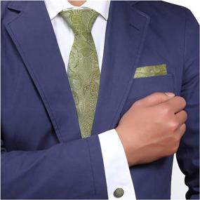 img 3 attached to Y&G Men's Paisley Silk Tie Set with Cufflinks and Hanky - Multicolor Fashion for Men