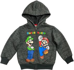 img 4 attached to 🔥 Cozy up in Style: Super Mario Boys Sherpa Fleece Zip Hoodie"