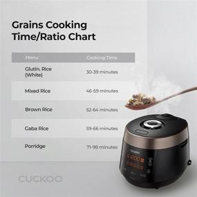 img 2 attached to 🍚 Cuckoo CRP-P1009SB: Premium Pressure Rice Cooker with 12 Menu Options - Made in Korea