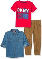 👖 dkny boys pants set: stylish & comfortable clothing for young boys logo