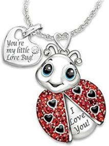 img 1 attached to Charming Rhodium Plated Ladybug Pendant Necklace - Perfect for your Lovely Daughter's Birthday and Christmas (Silver)