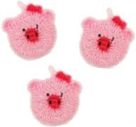 🐷 boara love dish scrubby 3 pack - reusable cloth sponge for dish washing (pink pig) logo