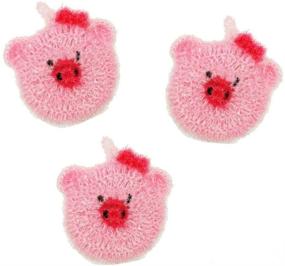 img 4 attached to 🐷 Boara Love Dish Scrubby 3 Pack - Reusable Cloth Sponge for Dish Washing (Pink Pig)