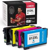 🖨️ lemero remanufactured ink cartridge set for epson 812xl t812xl t812 812 xl - compatible with workforce pro wf-7840 wf-7820 & workforce ec-c7000 - includes 1 black, 1 cyan, 1 magenta, 1 yellow, 4 pack logo