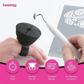 img 3 attached to 🖐️ tweexy Craft Vinyl Weeding Scrap Collector Ring for HTV & Adhesive Paper Sheets - Heat Transfer Vinyl Crafting Holder (Midnight)