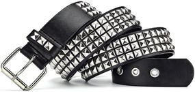 img 3 attached to 🤘 Punk Rock Studded Fashion Belts for Women & Men - Trendy Faux Leather Waist Belts for Jeans & Pants