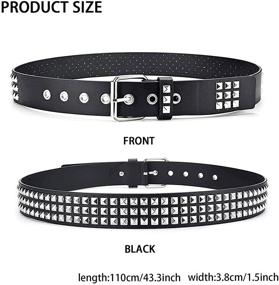 img 1 attached to 🤘 Punk Rock Studded Fashion Belts for Women & Men - Trendy Faux Leather Waist Belts for Jeans & Pants