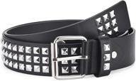 🤘 punk rock studded fashion belts for women & men - trendy faux leather waist belts for jeans & pants logo