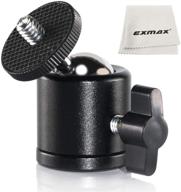 📷 exmax mini ball head: 360° rotating swivel tripod ball head for dslr camera, camcorder, monopods, & more logo