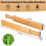 🎍 bamboo drawer dividers set of 4 – versatile kitchen organizer – adjustable & non-slip design – eco-friendly & handcrafted – ideal for utensils, clothes, tools логотип