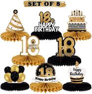 🎉 lingteer happy 18th birthday table honeycomb centerpieces: vibrant cheers to 18th birthday eighteen years old party table decorations & gift sign logo