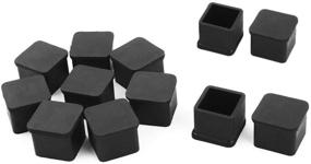 img 4 attached to 🪜 SpzcdZa Rubber Square Furniture Leg Floor Protectors, 1" x 1", 12pcs Black - Wood Floor Protector, Chair Leg Foot Cover Caps