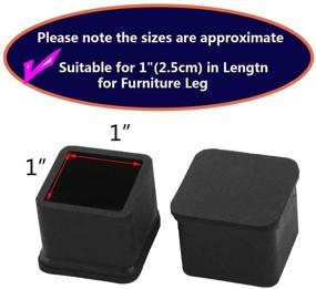 img 3 attached to 🪜 SpzcdZa Rubber Square Furniture Leg Floor Protectors, 1" x 1", 12pcs Black - Wood Floor Protector, Chair Leg Foot Cover Caps