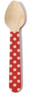 🍴 simply baked 3.5-inch scarlet dot wood spoons, 12-pack - disposable, sturdy, perfect for serving solid foods at parties or picnics logo