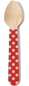 img 4 attached to 🍴 Simply Baked 3.5-Inch Scarlet Dot Wood Spoons, 12-Pack - Disposable, Sturdy, Perfect for Serving Solid Foods at Parties or Picnics