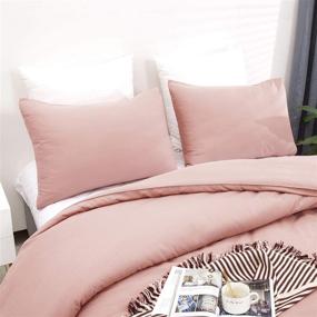 img 4 attached to 🌸 Luxlovery Pink Pillowcases: Dusty Rose Pillow Shams for Adults & Teens - 2 Pack 20x26 Inches for Queen Bed