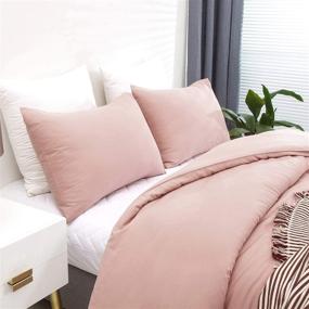img 3 attached to 🌸 Luxlovery Pink Pillowcases: Dusty Rose Pillow Shams for Adults & Teens - 2 Pack 20x26 Inches for Queen Bed