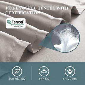 img 2 attached to Sijo Premium Austrian Eucalyptus Lyocell Tencel Sheet Set - Softer Than Silk, Moisture-Wicking, Temperature-Regulating, Cooling - 2 Pillowcases, 1 Fitted Sheet, 1 Flat Sheet (Fog, Queen - 4pc with Flat Sheet)