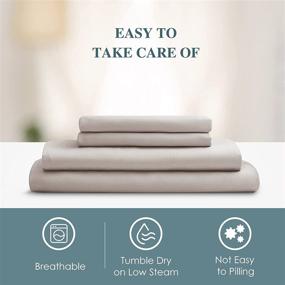 img 1 attached to Sijo Premium Austrian Eucalyptus Lyocell Tencel Sheet Set - Softer Than Silk, Moisture-Wicking, Temperature-Regulating, Cooling - 2 Pillowcases, 1 Fitted Sheet, 1 Flat Sheet (Fog, Queen - 4pc with Flat Sheet)