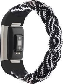 img 4 attached to 💪 Fitbit Charge 2 Smartwatch Bands - Stretchy Braided Elastic Strap, Soft Sport Solo Loop Woven Nylon Bracelet Replacement Wristband for Women Men, Comfortable and Breathable