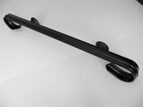 img 1 attached to 🖤 Black Metallic Wall Mounted Handrail for Indoor/Outdoor Use - Kenosha Iron, 2 ft Wrought Iron Hand Rail Railing for 1 or 2 Step