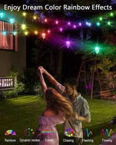 img 2 attached to 🌈 ALITOVE 39ft Color Changing Outdoor String Lights with 75 LEDs - Patio Lights, Dream Color Rainbow LED Fairy Lights with APP Control - Waterproof IP68 Outdoor Décor for Garden Party, Holiday, Indoor/Outdoor Use