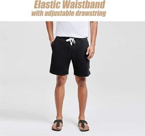 img 3 attached to 🩳 Maamgic Men's Fleece Pocket Shorts - 9" Casual Athletic Jogger Lounge Shorts