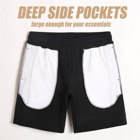 img 1 attached to 🩳 Maamgic Men's Fleece Pocket Shorts - 9" Casual Athletic Jogger Lounge Shorts