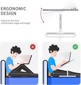 img 1 attached to 🛏️ NEQUARE Large Beige Laptop Bed Tray Table - Adjustable & Portable for Bed, Desk for Laptop - Foldable Stand for Eating, Writing, Working on Bed, Couch, Sofa