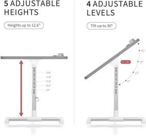 img 2 attached to 🛏️ NEQUARE Large Beige Laptop Bed Tray Table - Adjustable & Portable for Bed, Desk for Laptop - Foldable Stand for Eating, Writing, Working on Bed, Couch, Sofa